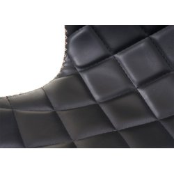 Barstole - 2 barstole med 4 ben og rygln i sort imiteret kunstlder