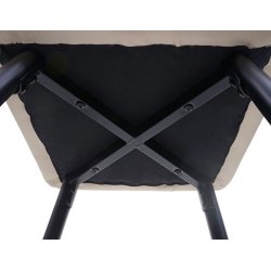 Barstole - 2 barstole med 4 ben og ldersde i creme beige kunstlder