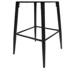 Barstole - 2 barstole med 4 ben og ldersde i sort kunstlder