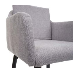 Barstole - 2 barstole med 4 ben og stofsde i lysegr stof