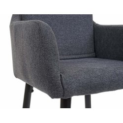 Barstole - 2 barstole med 4 ben og stofsde i mrkegr stof