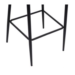 Barstole - 2 barstole med 4 ben, stofsde og rygln i mrkegr stof