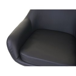 Barstol - 2 stk barstole med trben, sort kunstlder, armln og rygln