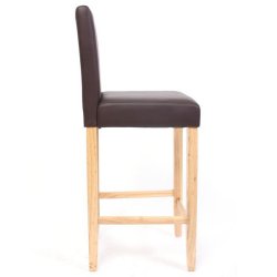 Barstole - 2 stk med brun split lder, kunstlder og hj rygln