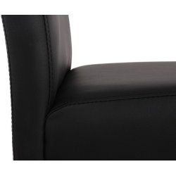 Barstole - 2 stk med mat sort lder, mrke trben, fodsttte og hj ryg