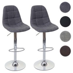 Barstole - 2 stk barstole med trompetfod ~ gr stof