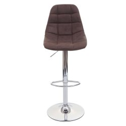 Barstole - 2 stk barstole med trompetfod ~ mrkebrun stof