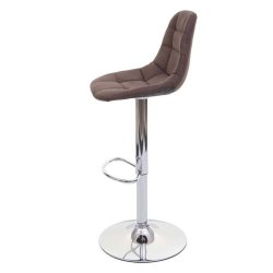 Barstole - 2 stk barstole med trompetfod ~ mrkebrun stof