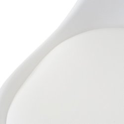 Barstole - 2 stk hvide barstole med kunstlder, 4 lyse trben og rygln