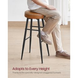 Barstol med kunstlder - st med 2 barstole - brun H76,2 cm