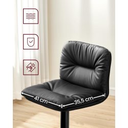 Barstole st af 2 - hje stole med rygln og fodsttte - sort