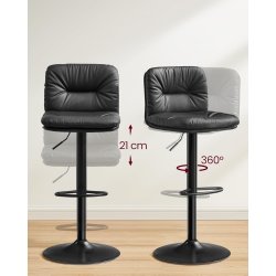 Barstole st af 2 - hje stole med rygln og fodsttte - sort