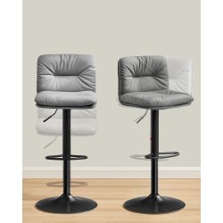 Barstole st af 2 - hje stole med rygln og fodsttte - gr