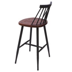 Barstole - 2 barstole i retro design i metal og tr med fodsttte