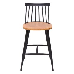 Barstole - 2 barstole i retro design i metal og tr med fodsttte