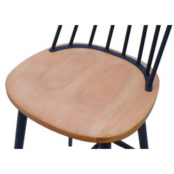 Barstole - 2 barstole i retro design i metal og tr med fodsttte