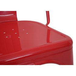 Barstol i industriel design - 2 stk barstole i rd metal med hj rygln