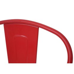 Barstol i industriel design - 2 stk barstole i rd metal med hj rygln