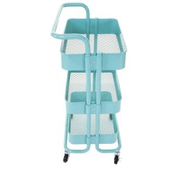 Barvogn p hjul - serveringsvogn og rullebord med hndtag - mint