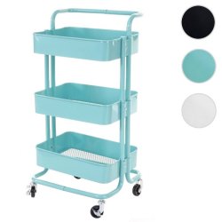 Barvogn p hjul - serveringsvogn og rullebord med hndtag - mint