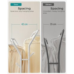 Tjstativ p hjul - dobbelt tjskinne hvid 103,5 x 52,5 x 155