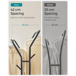 Tjstativ p hjul - dobbelt tjskinne sort 103,5 x 52,5 x 155