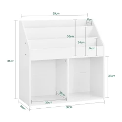 Brnebogreol, brne bogreol med hylder, rum - hvid 68x30x68