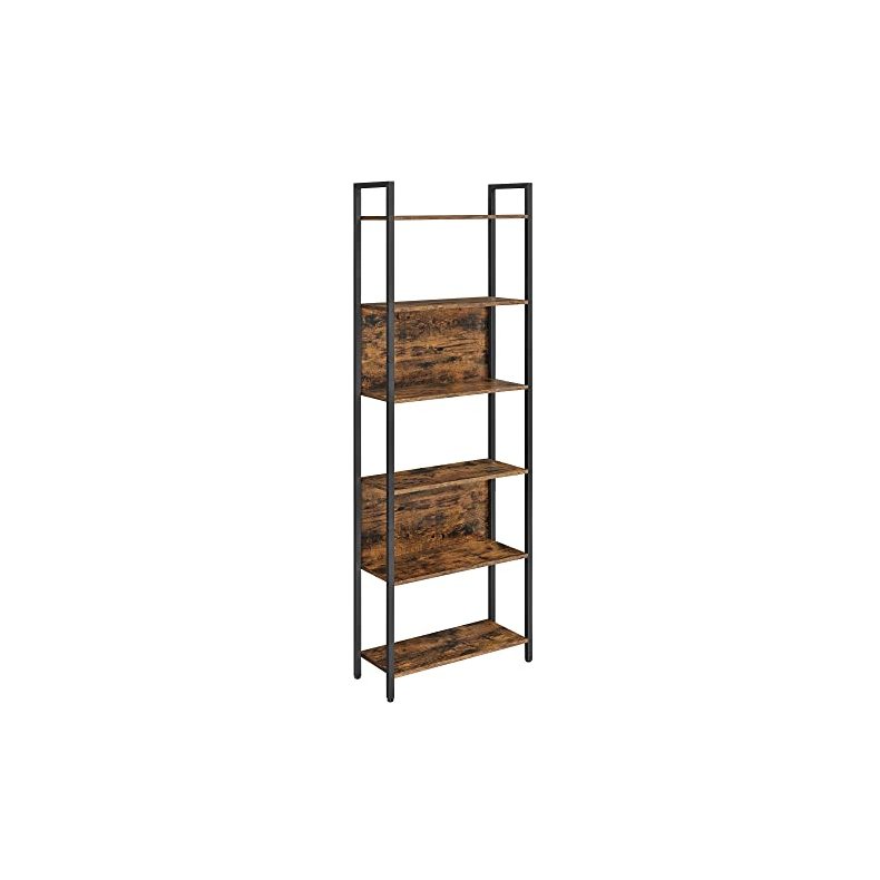 Bogreol med 6 hylder - stuereol - rustik brun 60 x 24 x 186