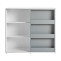 Bogreol med hylder, brnebogreol med hylder, hvid 119x39x116