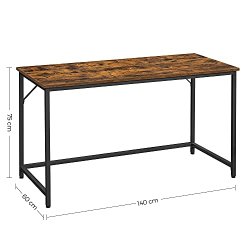 Skrivebord - computerbord - rustik brun 140 x 60 x 75 cm