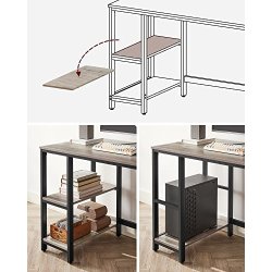 Skrivebord med 2 hylder - gr�/beige (greige) 120 x 60 x 75 cm