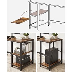 Skrivebord med 2 hylder - computerbord - rustik brun 140x60x75