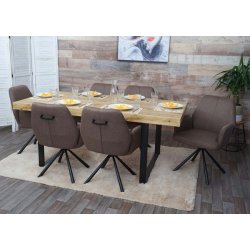 Spisestol - drejbar spisebordsstol med auto-position - brunt stof