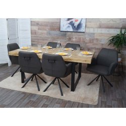 Spisestol - drejbar spisebordsstol med auto-position - grbrunt stof