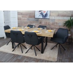 Spisestol - drejbar spisebordsstol med auto-position - mrkegrt stof