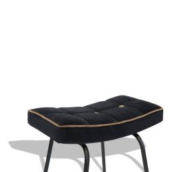 Barstol - sort velour barstol med brun kant - Ekko A3 model fra OBUZI