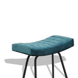 Barstol - blgrn velour barstol - Ekko B2 model fra OBUZI