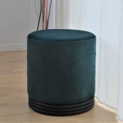Puf - blgrn velour Ekko puf E5 model - Ekko puf fra OBUZI