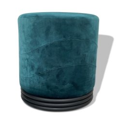 Puf - blgrn velour Ekko puf E5 model - Ekko puf fra OBUZI