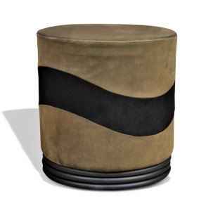 Puf - brun og sort velour Ekko puf E2 model - Ekko puf fra OBUZI