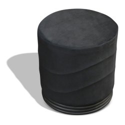 Puf - sort velour Ekko puf E4 model - Ekko puf fra OBUZI