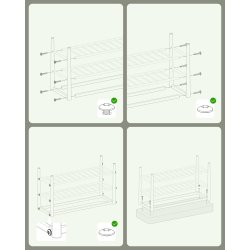 Opbevaringsbnk - siddebnk med skohylder - grn 30 x 80 x 50
