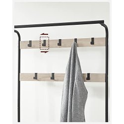 Garderobestativ med knager�kker og 2 skohylder - gr� beige