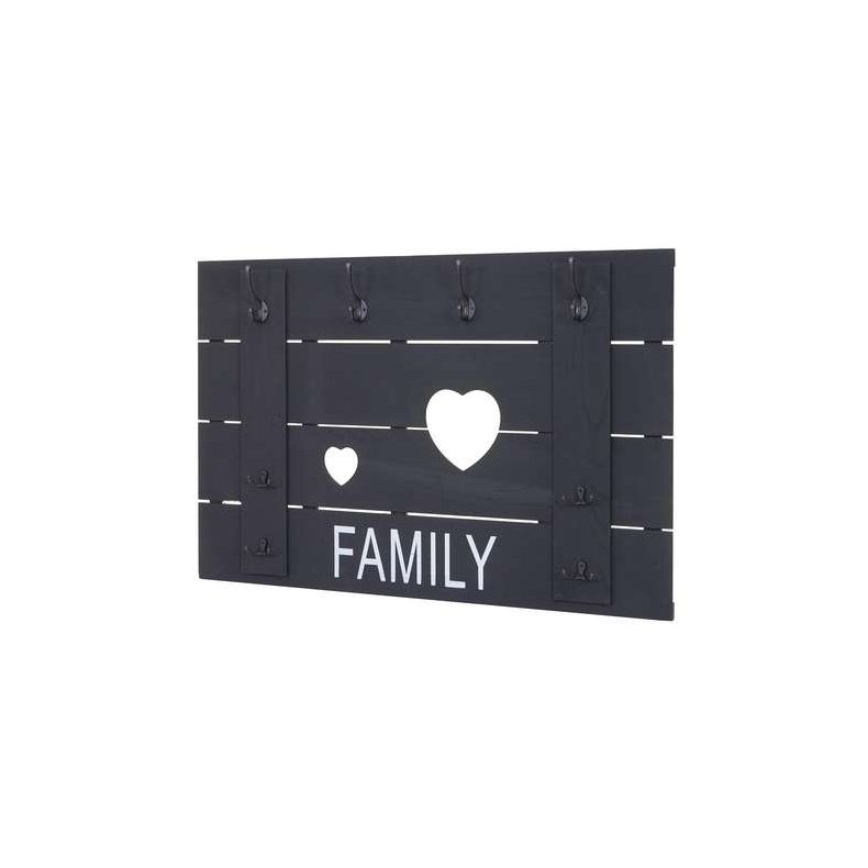 Knager�kke med 8 knager - antik m�rkegr� garderobe 60x90cm - entrem�bel