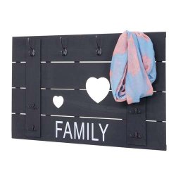 Knager�kke med 8 knager - antik m�rkegr� garderobe 60x90cm - entrem�bel