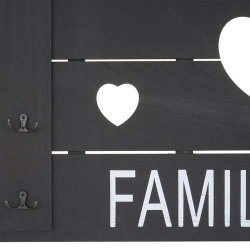 Knager�kke med 8 knager - antik m�rkegr� garderobe 60x90cm - entrem�bel