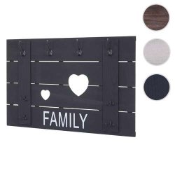 Knager�kke med 8 knager - antik m�rkegr� garderobe 60x90cm - entrem�bel