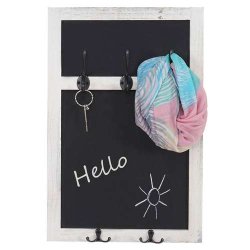 Knager�kke med kridttavle og 5 knager - hvid garderobe - entrem�bel
