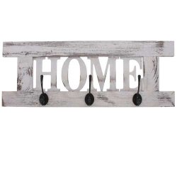 B�nk med skuffer og kurve samt knager�kke - antik hvide entrem�bler