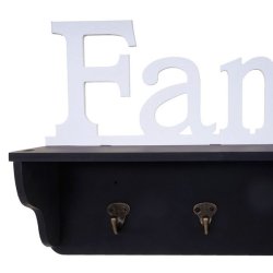 Knager�kke - v�gh�ngt med hylde og 4 knager - sort hvid Family 30x60x13cm
